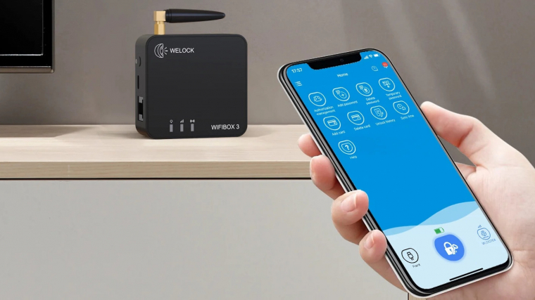 A Wifibox3 biztosítja a távoli elérést, csak arra ügyelj, hogy maximum 10 méteres távolságban legyen a zár(ak)tól