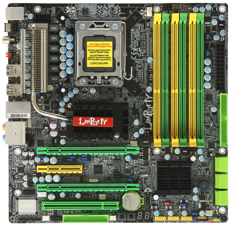 Egyike az utolsó LANParty lapoknak: microATX méretű Intel X58-as alaplap háromcsatornás memóriatámogatással, integrált hibakód-kijelzővel, hőcsöves hűtéssel és CrossFire-kezeléssel. A csúcsverziók digitális VRM-áramköre ínyenc megoldásnak számított tuningos körökben