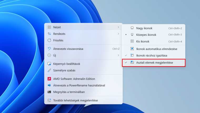 Az asztali ikonok megjelenítése túl nehéz feladat lenne egy modern PC-nek?