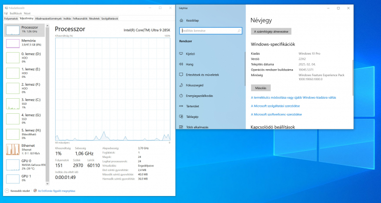 Nemcsak a legújabb Ryzenekkel használható a Windows 10, a Core Ultra 9 285K sem riad meg a 