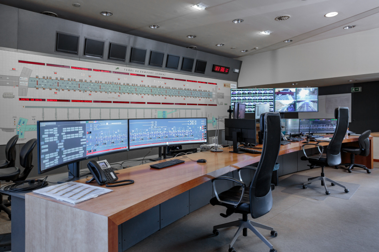 A Somport-alagút üzemeltetőhelyisége. Forrás: Siemens
