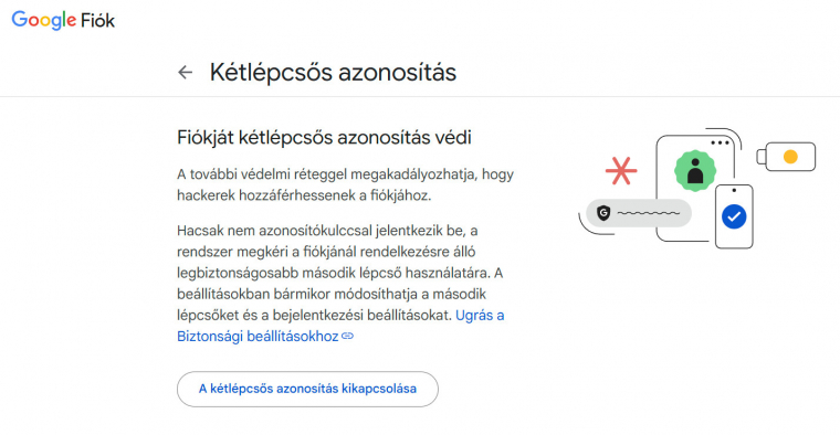 A kétlépcsős azonosítást (2FA) mindenhol aktiváljuk, ahol elérhető