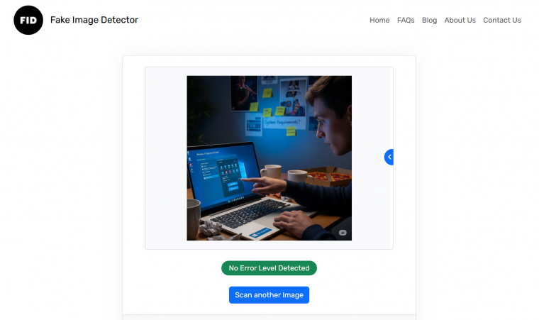 A Fake Image Detector szerint ez egy valós kép - még azt sem ismerte fel, hogy a kép alján vízjel mutatja, AI-jal generált fotóval teszteltük