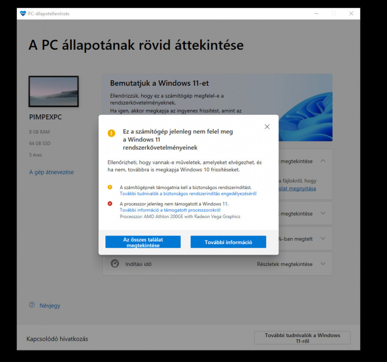 A PC-állapotellenőrzés hasznos segédprogram, érdemes lefuttatni, mielőtt döntenél a továbblépésről