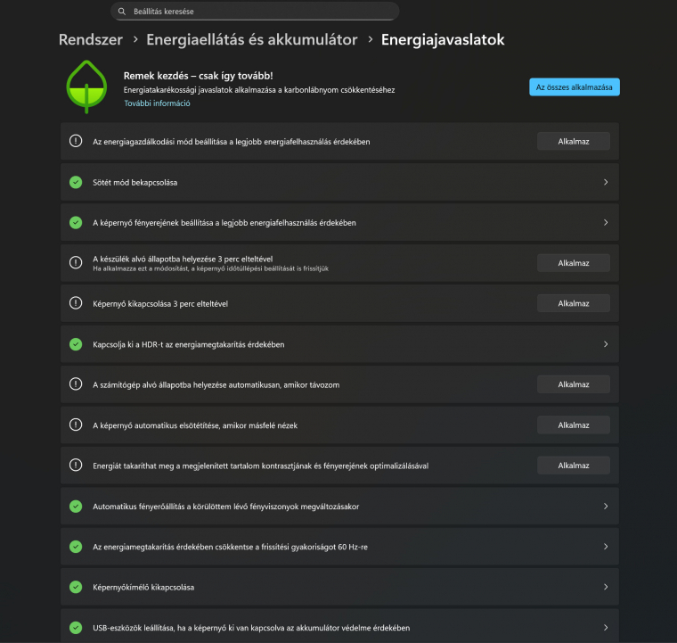 A Windows 11 támogatja a modern notebookok speciális szenzorait, és segít optimálisan testreszabni a beállításokat