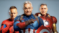 Orbán, Szijjártó és Lázár Marvel szuperhősökként hirdetik az amerikai útjukat kép