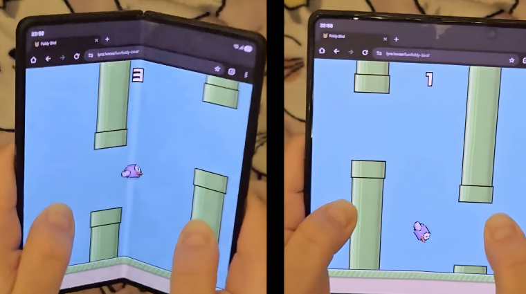 A Flappy Bird csodálatos újragondolásával mókásan teheted tönkre a méregdrága hajtogathatós telefonodat bevezetőkép