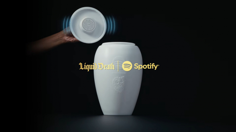 Nincs mit szépíteni, ez egy urna, ami Bluetooth hangszóró is egyben, és a Spotify csinálta kép