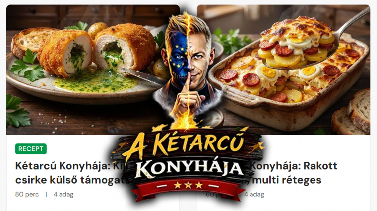 Magyar Péter ellenes AI-receptekkel kampányol a Mindmegette gasztrooldal bevezetőkép