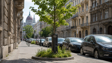 Nem csak eltűnnek a budapesti parkolóórák, a II. kerület fákat ültetne a helyükre fókuszban
