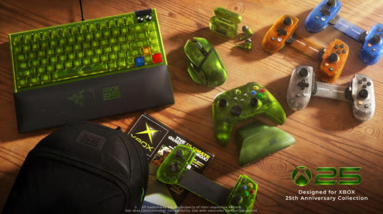 Áttetsző zöld egérrel, billentyűzettel és fülessel ünnepli 25. születésnapját az Xbox kép