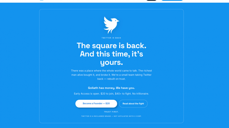 Kivette Elon Musk kezéből a Twitter márkát egy amerikai szerzői jogi szakember, és már el is indította saját oldalát kép