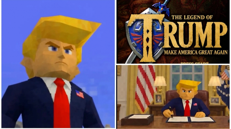 Trumpék térképeket rajzoltak át, belepakolták az elnököt a The Legend of Zelda: Ocarina of Time-ba, de legalább törölték a botrányos Tetris-klónjukat bevezetőkép