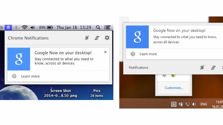 Jön a Google Now az asztali Chrome-ba kép