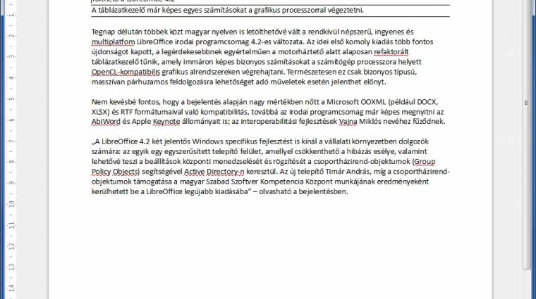 Megérkezett a LibreOffice 4.2 kép