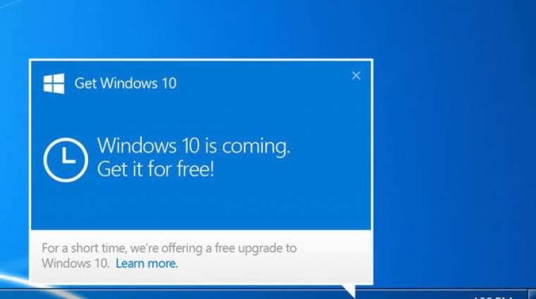 Még agresszívebb lett a Get Windows 10 kép