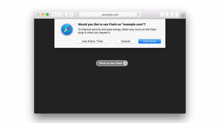 A Flash blokkolásába kezd a Safari 10 kép