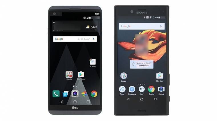 Képeken az LG V20 és a Sony Xperia X Compact kép