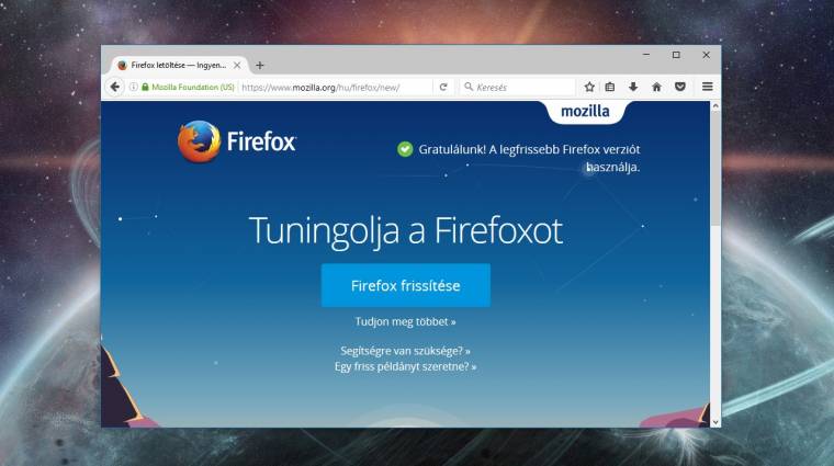Számos rendellenességet orvosol a Firefox 49.0.2 kép