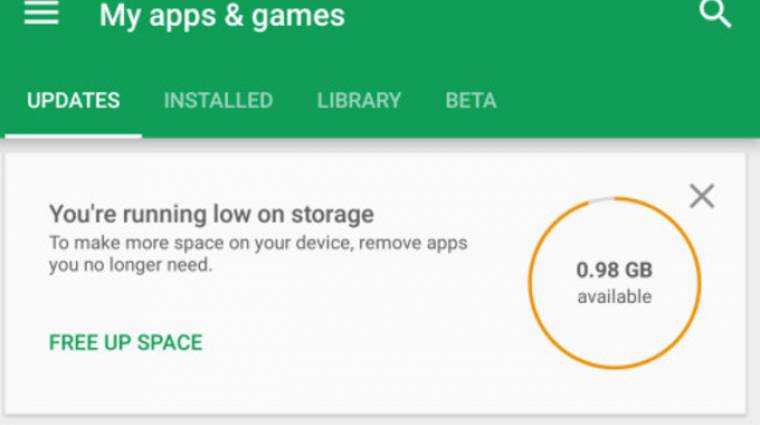 A Google Play Áruház segít, ha kevés a hely a mobilodon kép