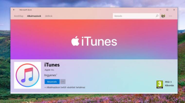 Az Apple iTunes eljutott a Microsoft Store-ba kép
