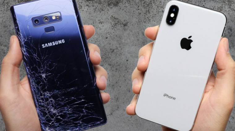 Fáj nézni a Galaxy Note 9 és az iPhone X töréstesztjét kép