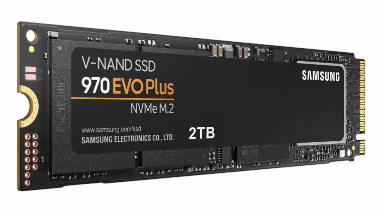 Itt a Samsung 970 EVO Plus NVMe SSD kép