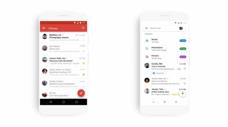 Megváltozik a mobilos Gmail kép