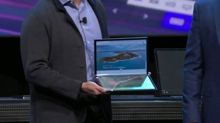 Gigantikus hajtogatható laptopot mutatott az Intel kép